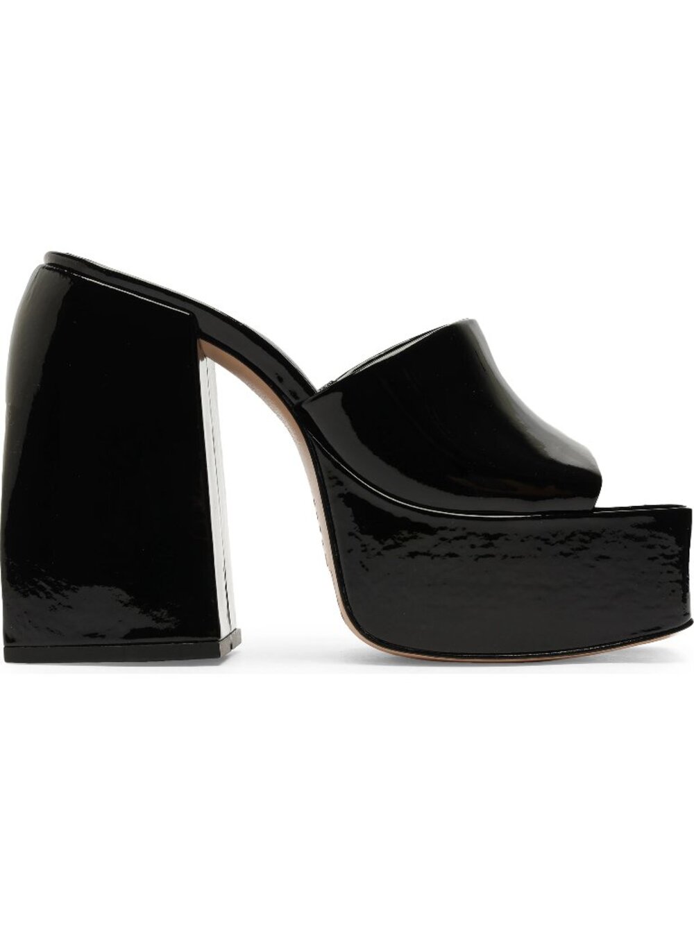 Schutz Aretha Patent Leather Platform Sandal in Black